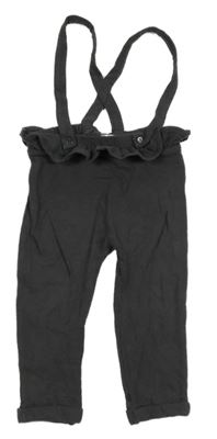 Tmavošedé tepláky s volánkem a kšandami George