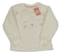 Nové - smetanová chlupatá mikina s čumáčkem Matalan