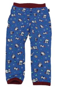 Modro-vínové tepláky s tučňáčky JAKO-O