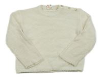 Smetanový vzorovaný pletený svetr