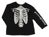 Černé triko s kostmi F&F