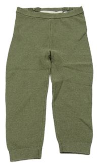 Khaki melírované pletené kalhoty H&M