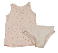 2Set - Světlerůžová košilka s růžemi TCM + kalhotky se srdíčky OKaïdi