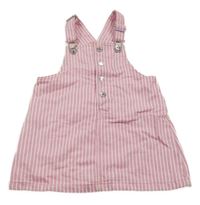 Růžovo-bílé pruhované riflové šaty F&F