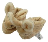 Béžové plyšové bačkory s králíčkem - Peter Rabbit s chrastítkem vel. 15