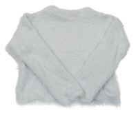 Bílý chlupatý crop svetr H&M
