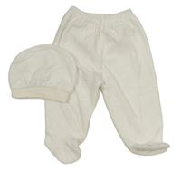 2set - Bílé sametové polodupky + čepice