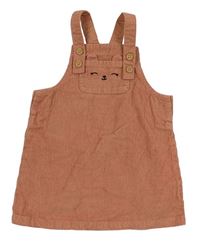 Starorůžové manšestrové laclové šaty s kapsou s čumákem H&M