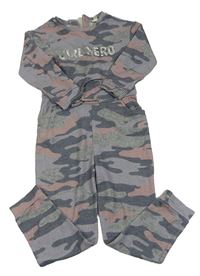 LIla-šedo-starorůžový army úpletový kalhotový overal s nápisem River Island