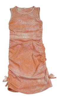 Růžové batikované žebrované elastické šaty Shein