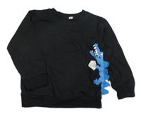 Černá mikina s krokodýlem Shein