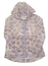 Světlešedá květovaná pláštěnka s kapucí George