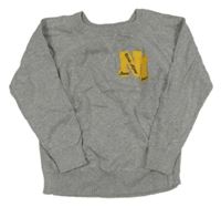 Šedý melírovaný svetr s písmeny Name it