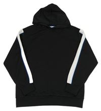 Černá sportovní mikina s pruhy na rukávech a kapucí H&M