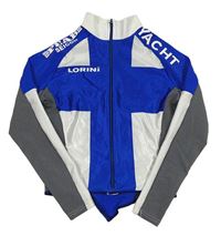 Bílo-safírovo-šedá sportovní propínací mikina - Finsko