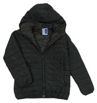 Černá prošívaná šusťáková zateplená bunda s kapucí Jack & Jones