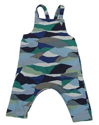 Modro-zeleno-šedé vzorované laclové tepláky Next