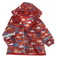 Červená pláštěnka s mraky a kapucí Lupilu