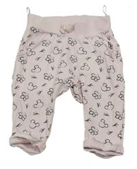 Růžové květované lehké tepláky s Mickeym C&A
