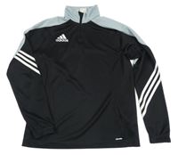 Černo-šedá sportovní funkční mikina s logem Adidas
