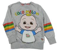 Šedá melírovaná mikina s Coco Melon George