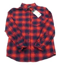 Nové - ČErveno-černá kostkovaná flanelová košile Primark