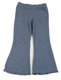 Tmavomodré melírované úpletové flare legíny Primark