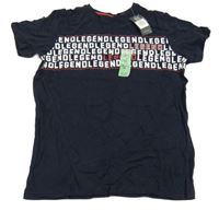 Nové - Tmavomodré tričko s nápisy Primark