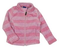 Růžová pruhovaná chlupatá mikina Lupilu