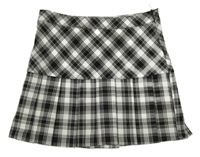 Černo-bílá kostkovaná skládaná sukně Page One Young