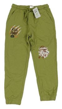 Nové - Zelené tepláky s dinosaurem Pep&Co