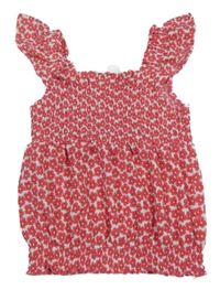 Bílo-červený květovaný crop top Yigga