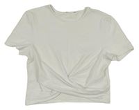 Bílé crop tričko s uzlem C&A