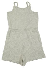 Světlešedý melírovaný žebrovaný kraťasový overal George