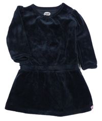 Tmavomodré plyšové šaty