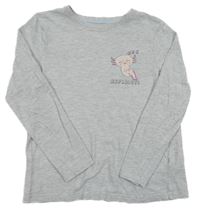 Šedé melírované pyžamové triko s axolotlem Primark