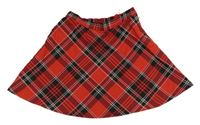 Červeno-černo-bílá kostkovaná sukně H&M
