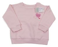 Nové - Světlerůžová mikina se srdcem Primark