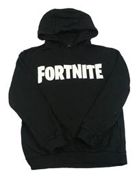 Černá mikina s nápisem a kapucí - Fortnite