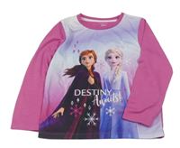 Růžové pyžamové triko s Frozen 
