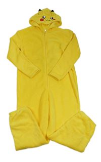 Žlutá plyšová kombinéza a kapucí - Pikachu H&M