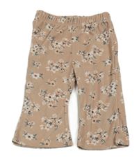 Pudrové sametové květované tepláky 