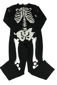 Kostým - Černý overal - kostlivec H&M