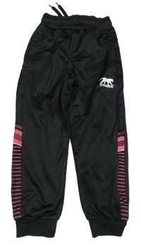 Černé sportovní tepláky s leopardem 