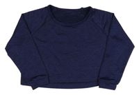 Tmavomodré melírované sportovní crop triko 