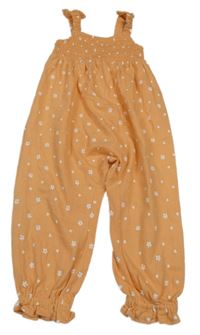 Pomerančový lehký květovaný kalhotový overal George