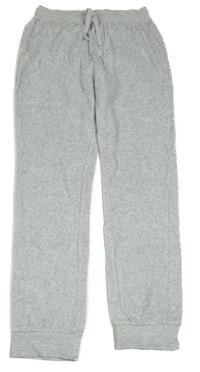 Šedé sametové tepláky Yigga