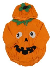 Kostým - Oranžové fleecové vycpané body s kapucí - dýně Primark