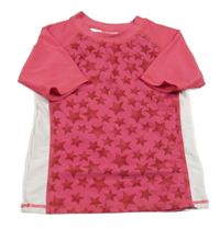 Růžovo-bílé UV tričko s hvězdičkami Alive