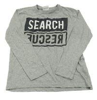 Šedé melírované triko s nápisem Yigga